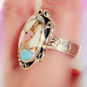 Cotton Candy Kingman Turquoise Sterling Gemstone Ring